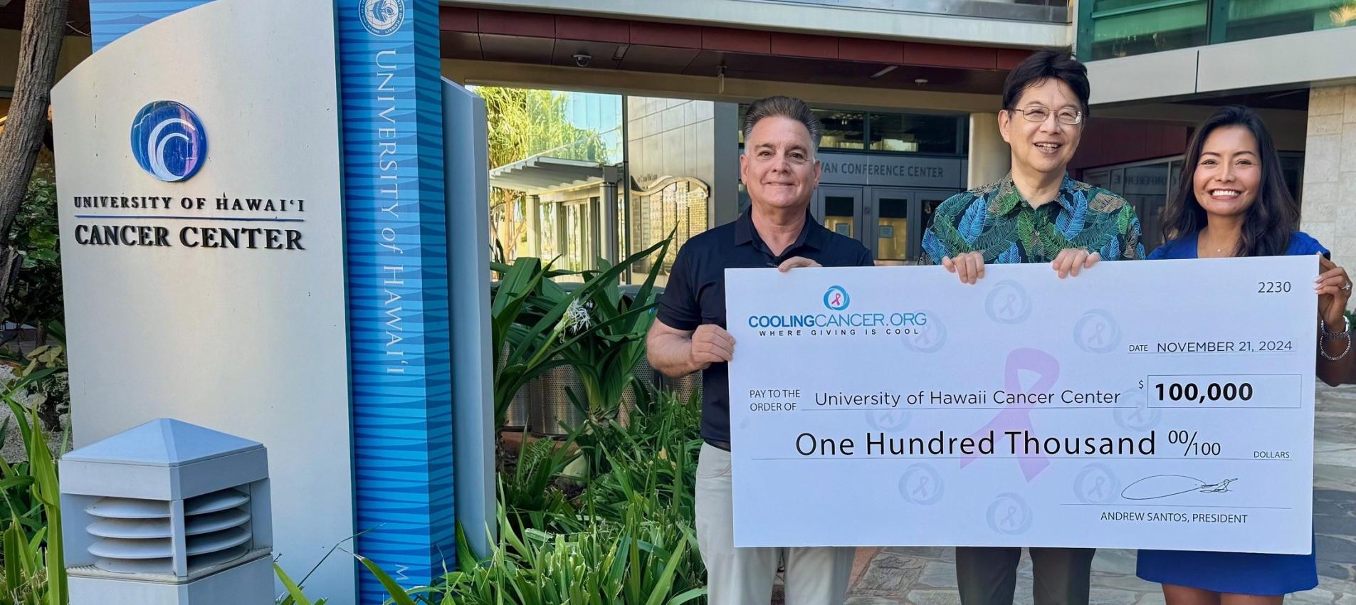 2024 Cooling Cancer donation check presentation