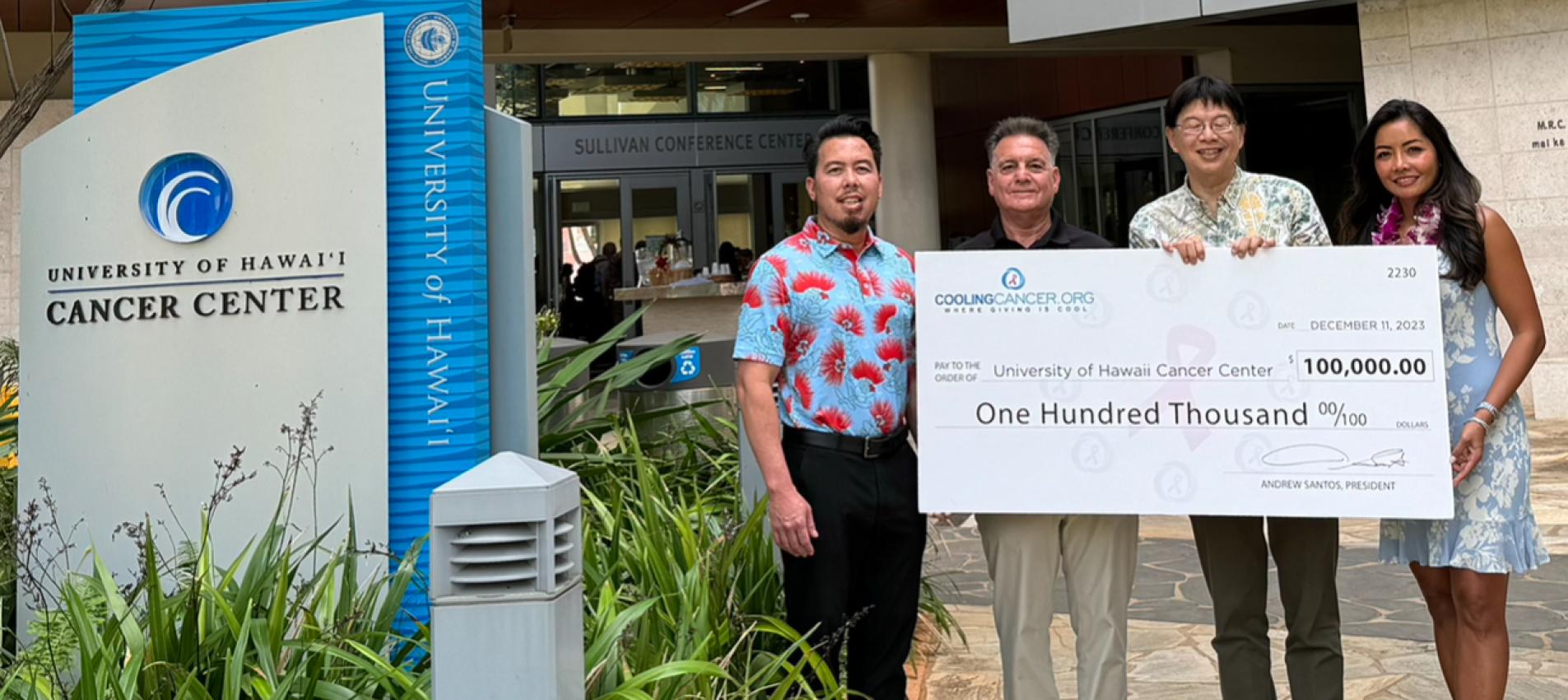 2023 Cooling Cancer donation check archive photo